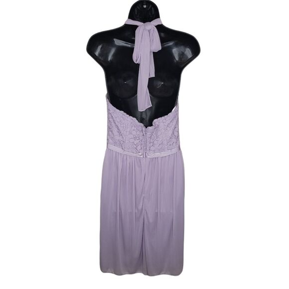 David's Bridal iris halter mesh mini bridesmaid dress size 10 - Picture 3 of 6